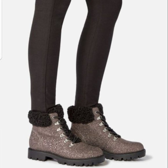 JUSTFAB Hiking Boots NWOT Size 8 Glitter Jane - Picture 4 of 10